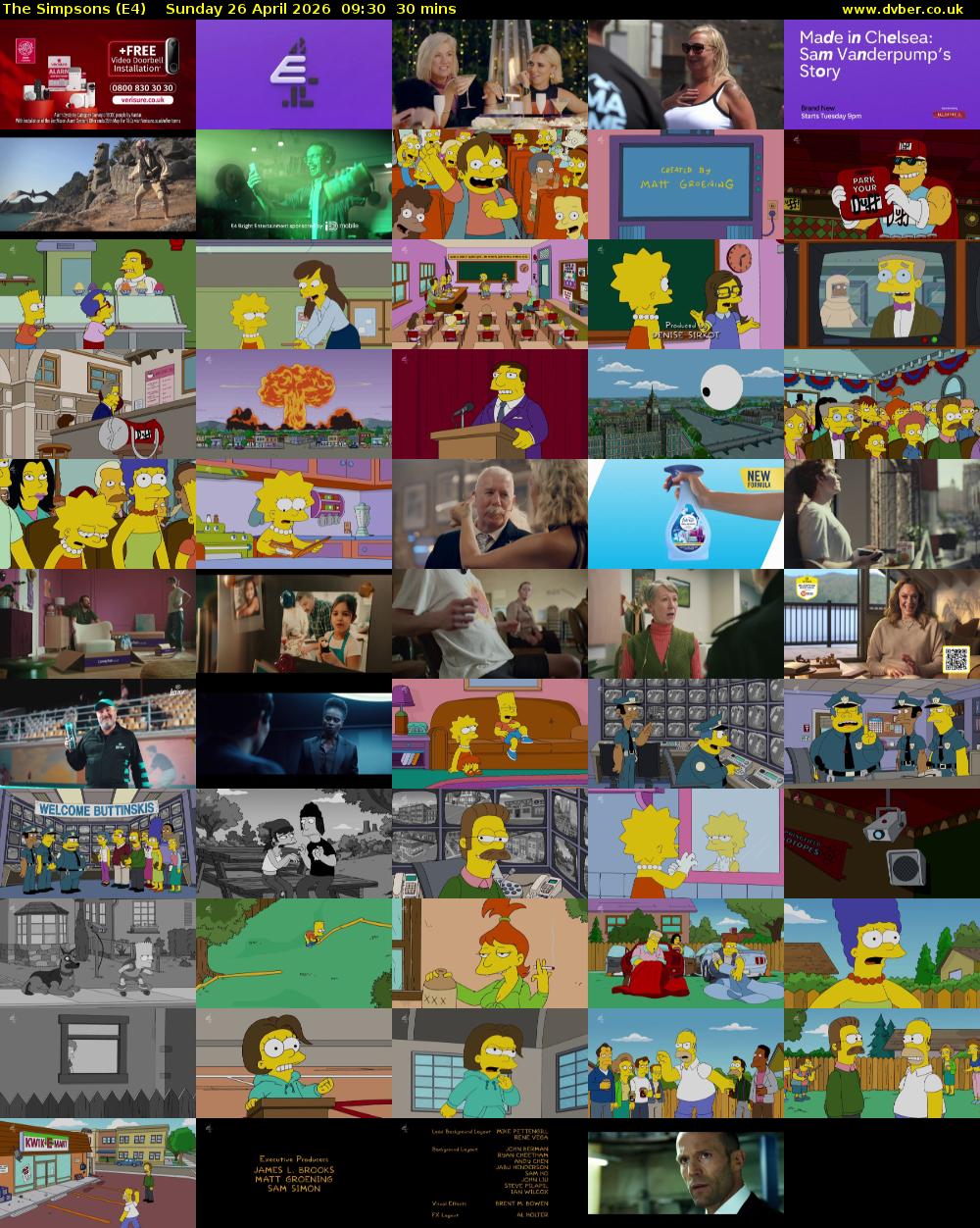 The Simpsons (E4) Sunday 26 April 2026 09:30 - 10:00