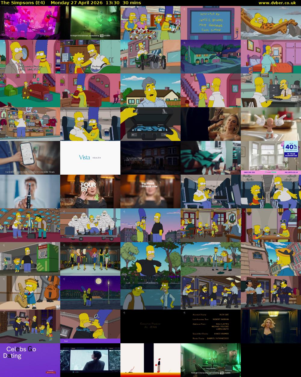 The Simpsons (E4) Monday 27 April 2026 13:30 - 14:00