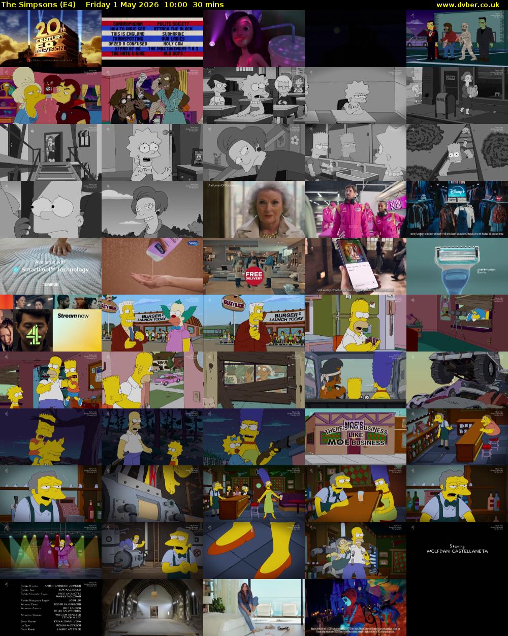 The Simpsons (E4) Friday 1 May 2026 10:00 - 10:30