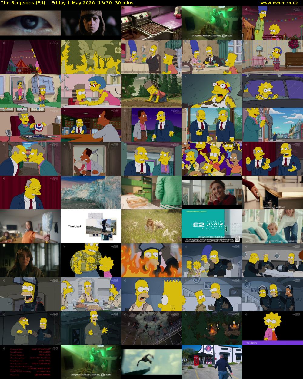 The Simpsons (E4) Friday 1 May 2026 13:30 - 14:00