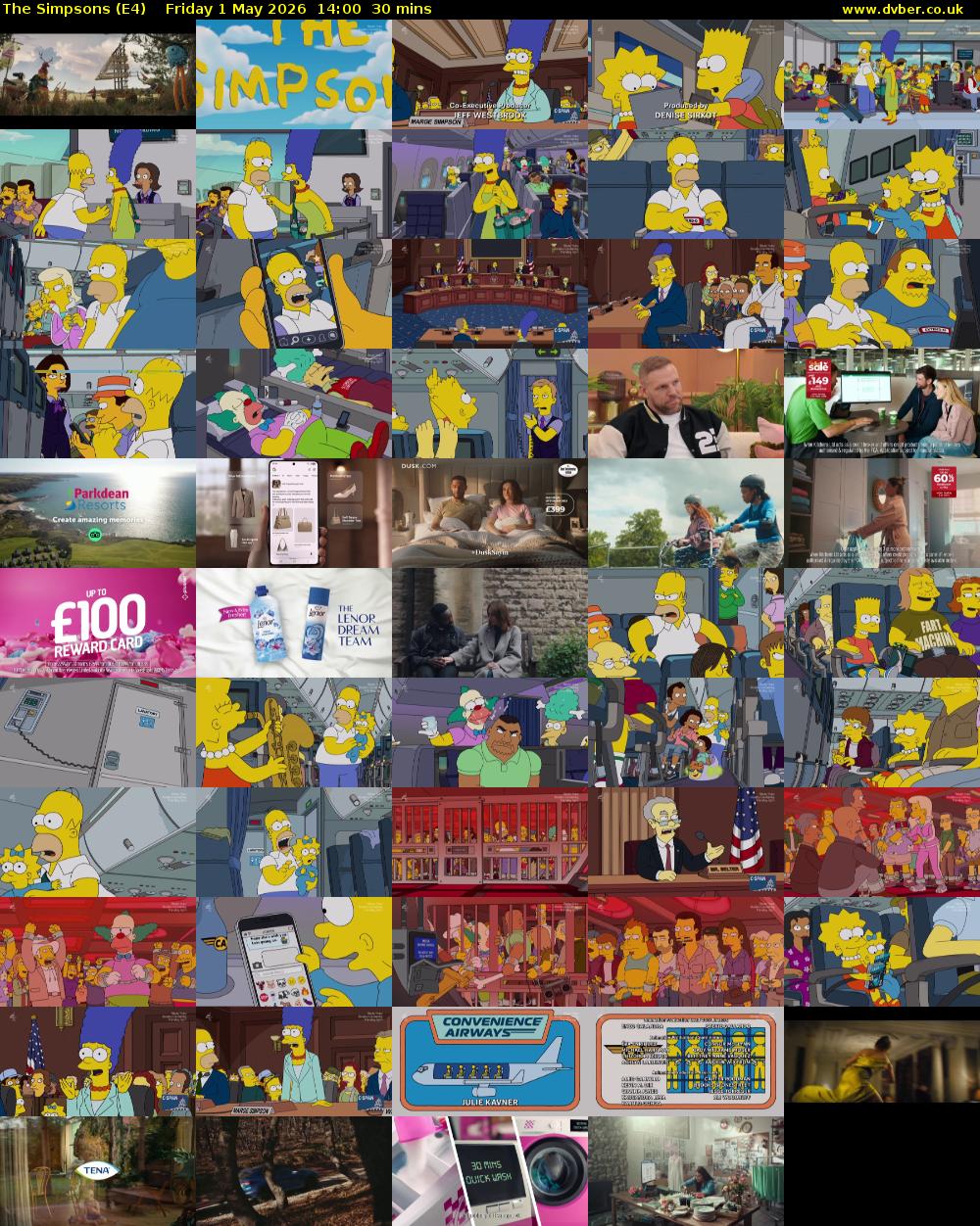 The Simpsons (E4) Friday 1 May 2026 14:00 - 14:30