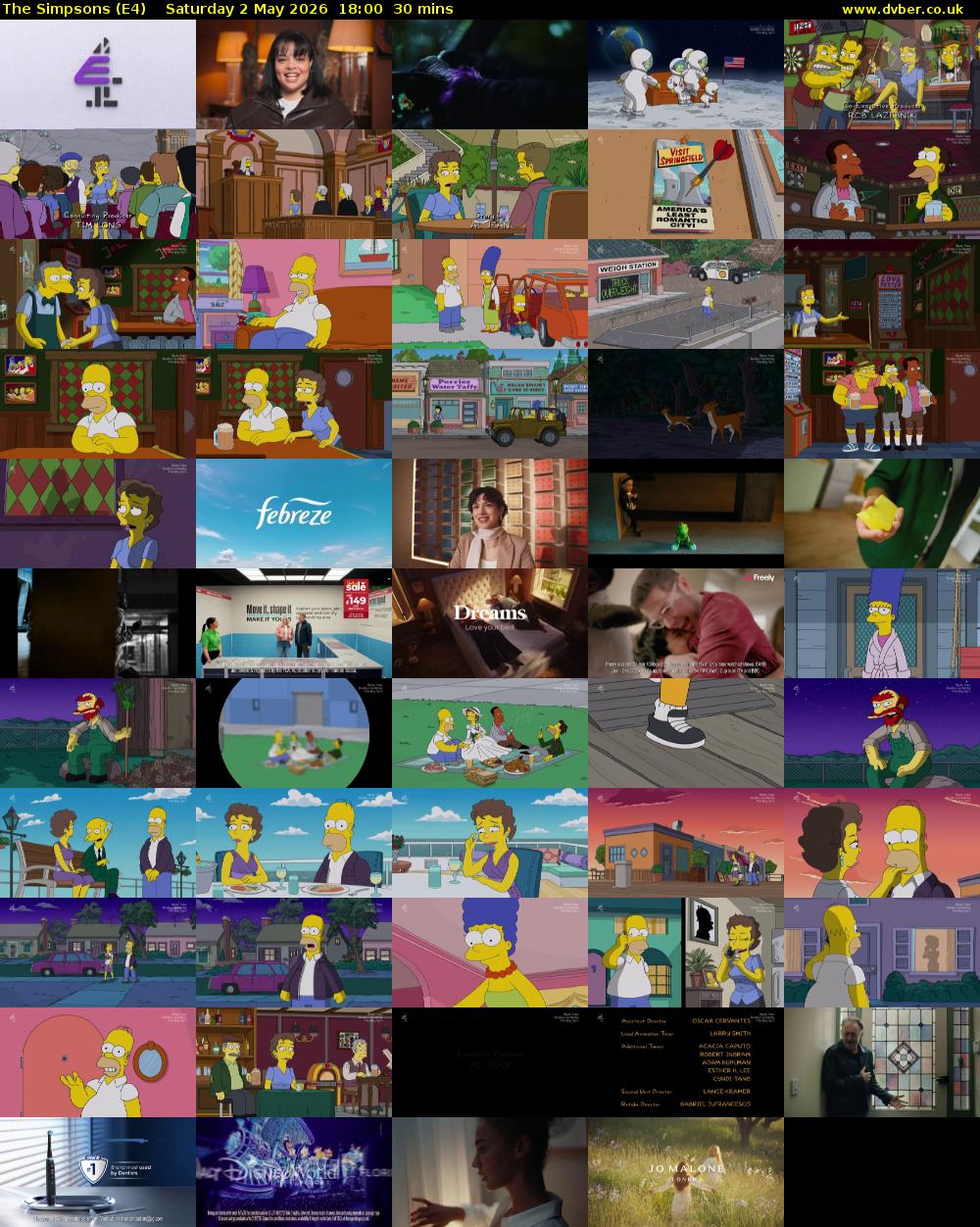 The Simpsons (E4) Saturday 2 May 2026 18:00 - 18:30