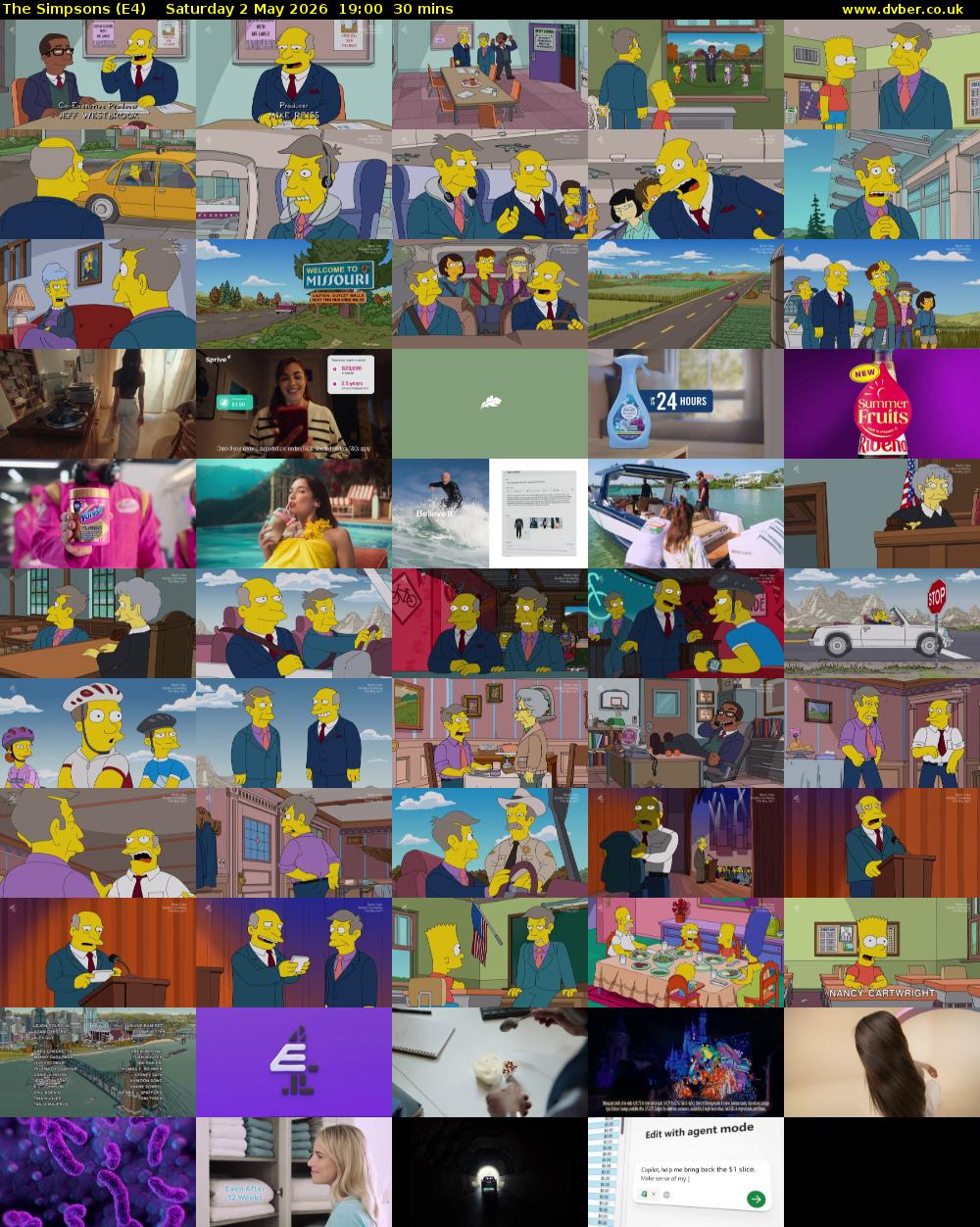 The Simpsons (E4) Saturday 2 May 2026 19:00 - 19:30