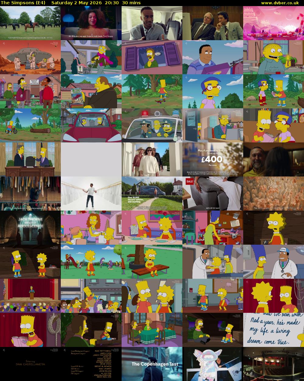 The Simpsons (E4) Saturday 2 May 2026 20:30 - 21:00