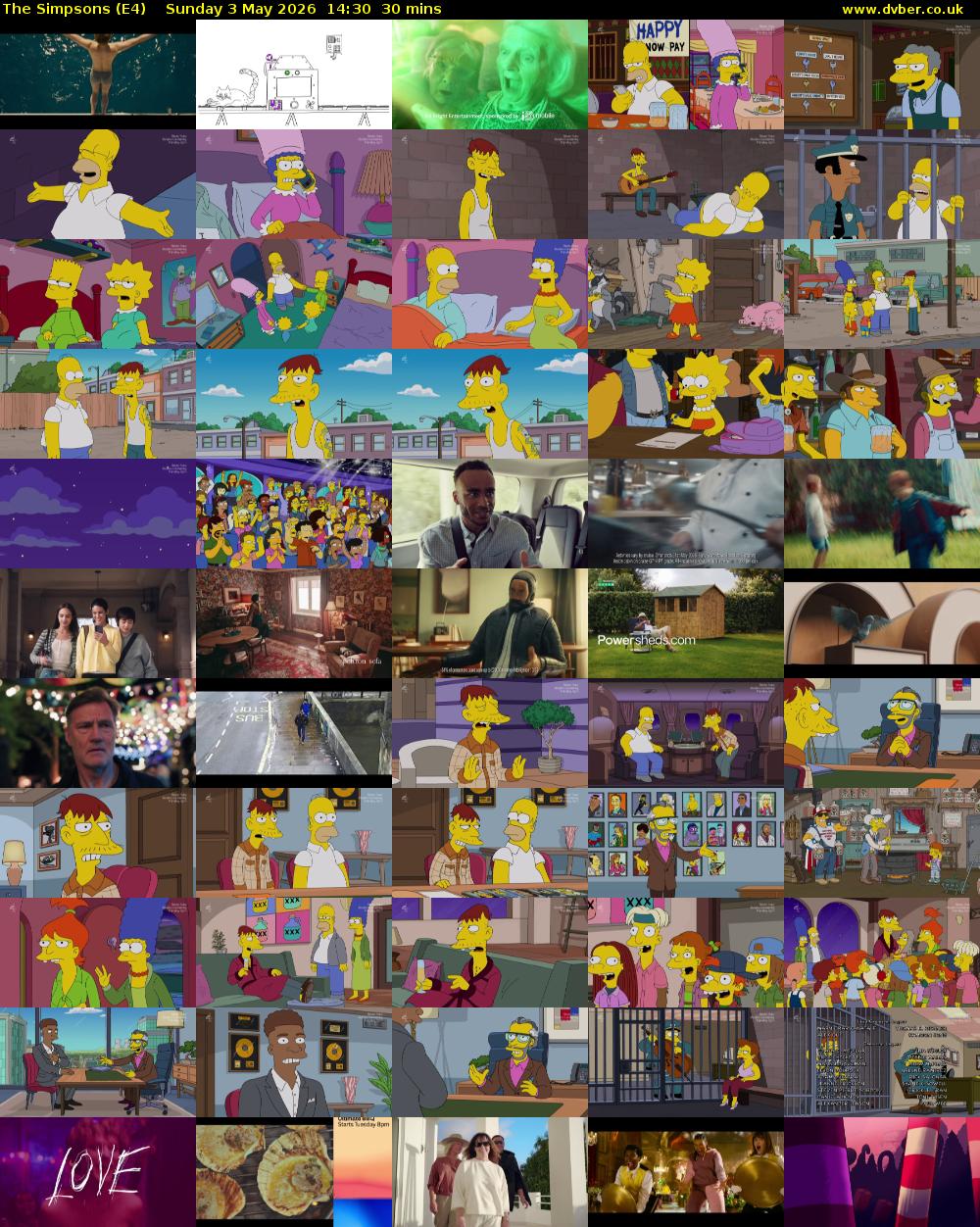 The Simpsons (E4) Sunday 3 May 2026 14:30 - 15:00