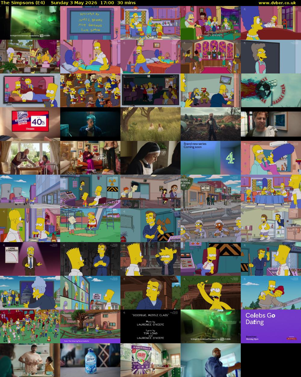 The Simpsons (E4) Sunday 3 May 2026 17:00 - 17:30
