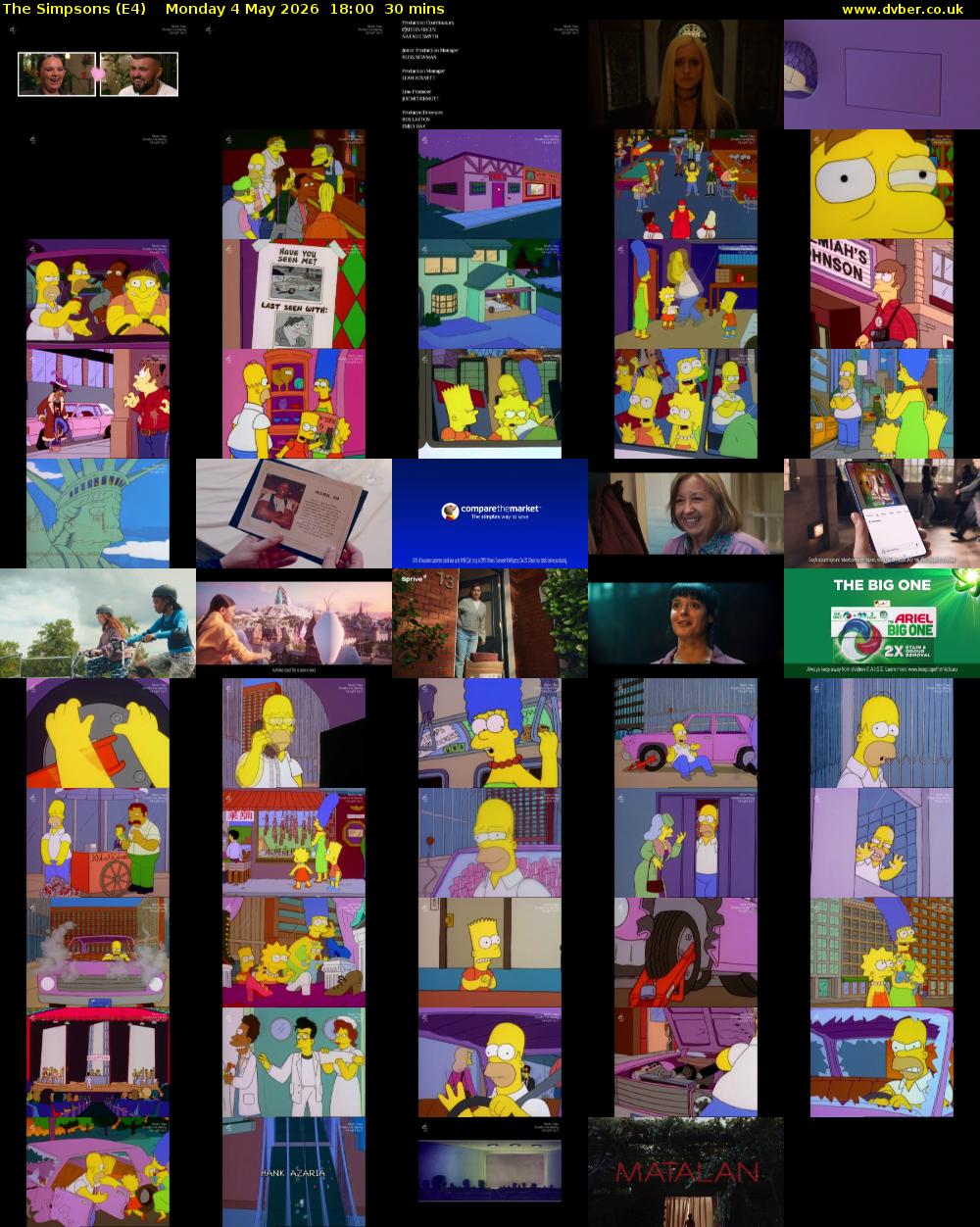 The Simpsons (E4) Monday 4 May 2026 18:00 - 18:30