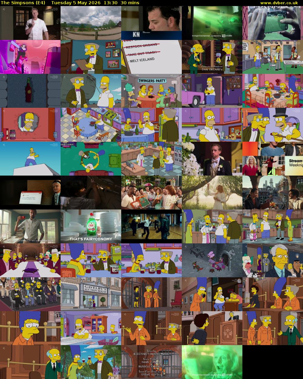 The Simpsons (E4) Tuesday 5 May 2026 13:30 - 14:00