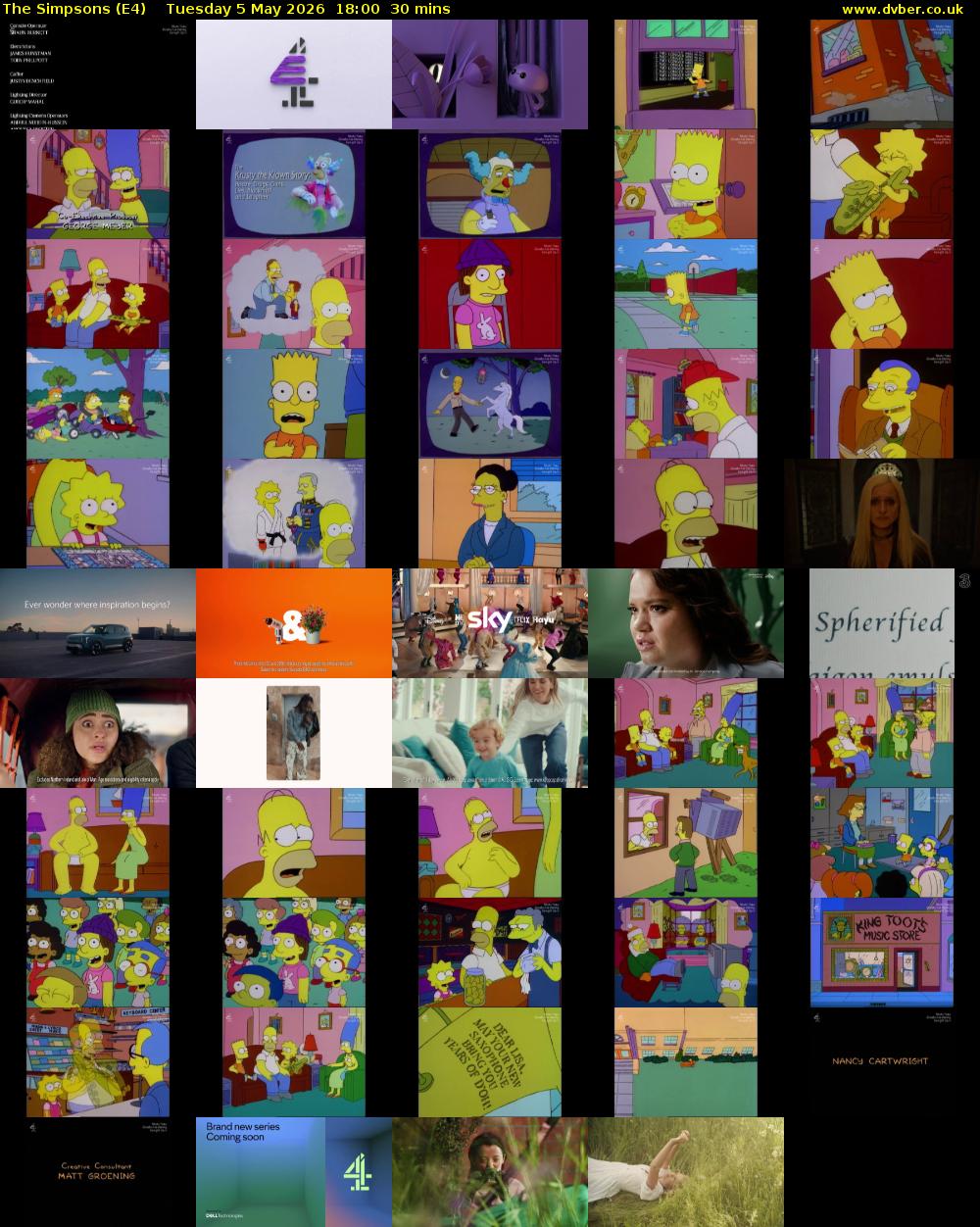 The Simpsons (E4) Tuesday 5 May 2026 18:00 - 18:30