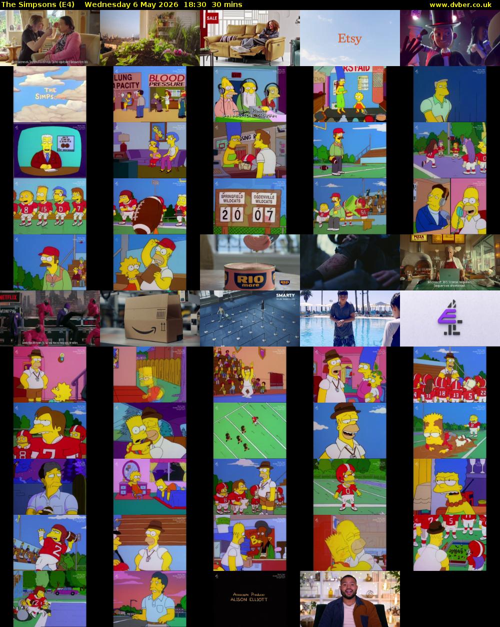 The Simpsons (E4) Wednesday 6 May 2026 18:30 - 19:00