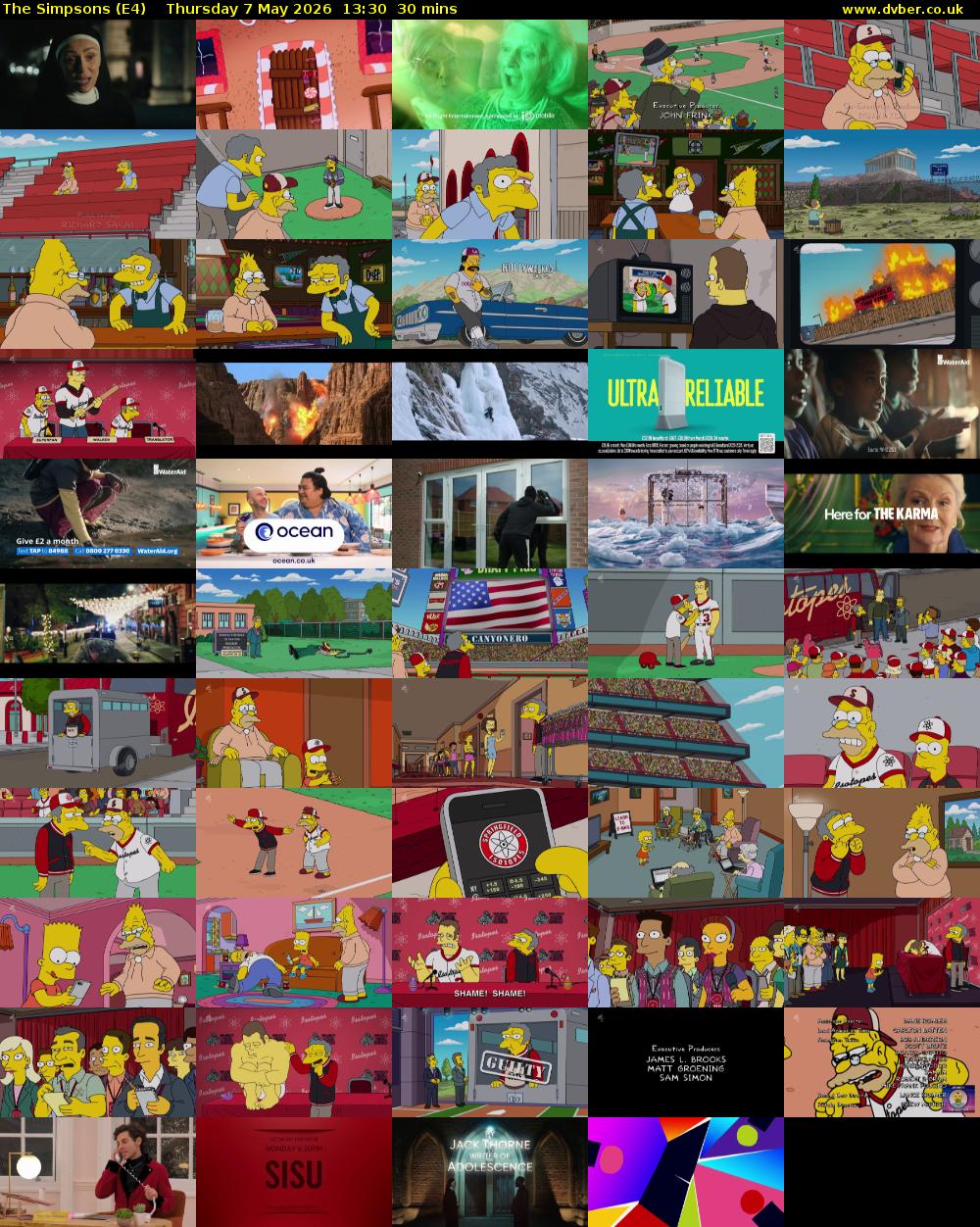 The Simpsons (E4) Thursday 7 May 2026 13:30 - 14:00