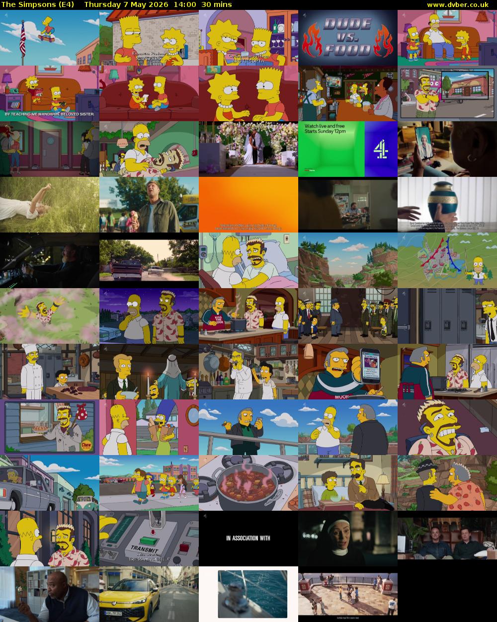 The Simpsons (E4) Thursday 7 May 2026 14:00 - 14:30