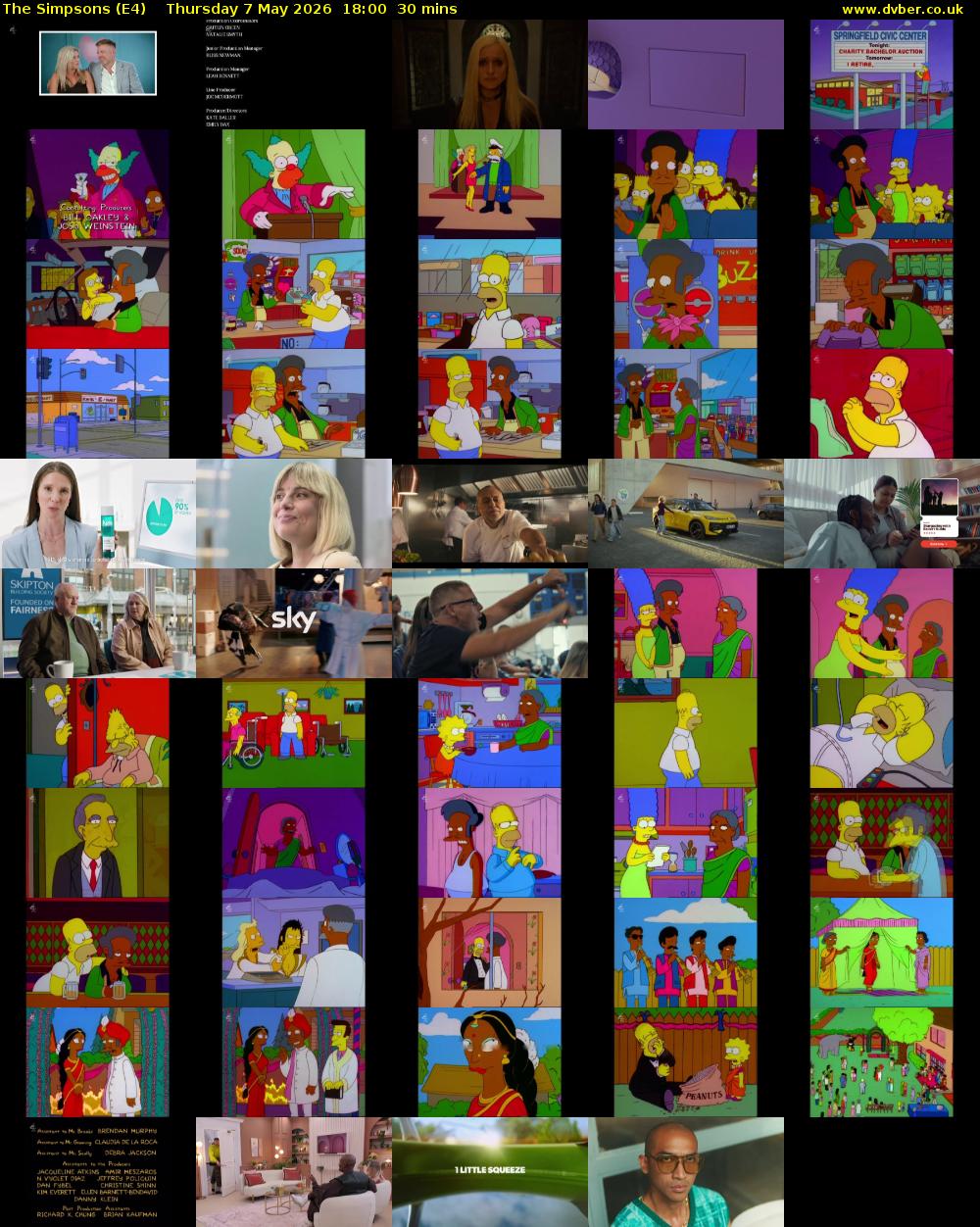 The Simpsons (E4) Thursday 7 May 2026 18:00 - 18:30