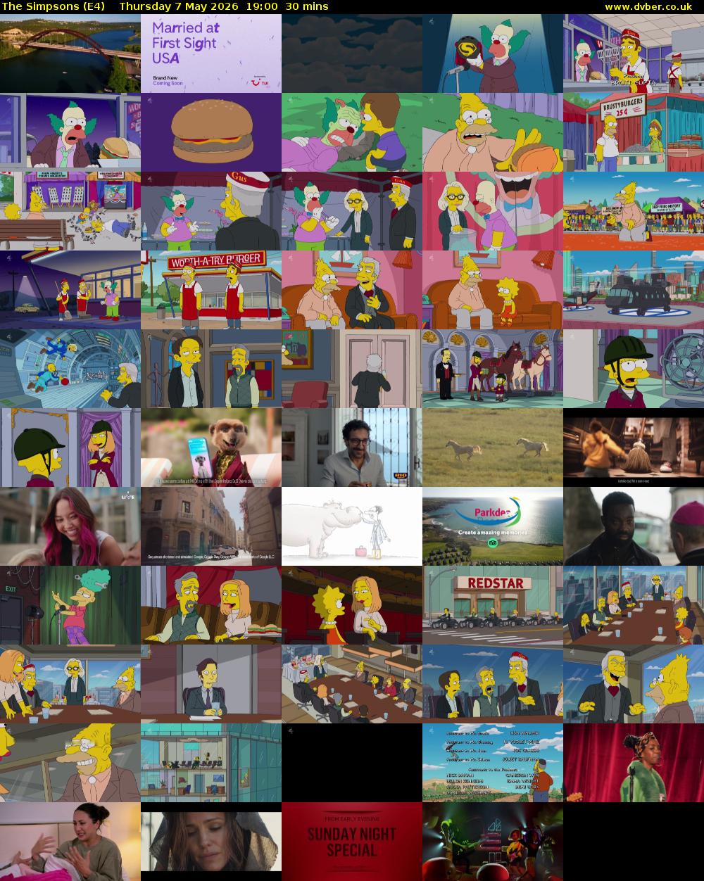 The Simpsons (E4) Thursday 7 May 2026 19:00 - 19:30