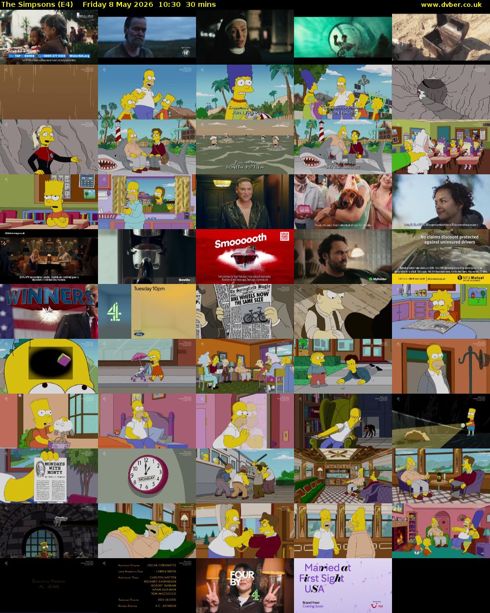 The Simpsons (E4) Friday 8 May 2026 10:30 - 11:00