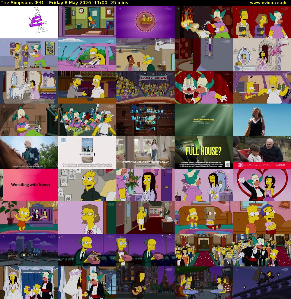 The Simpsons (E4) Friday 8 May 2026 11:00 - 11:25