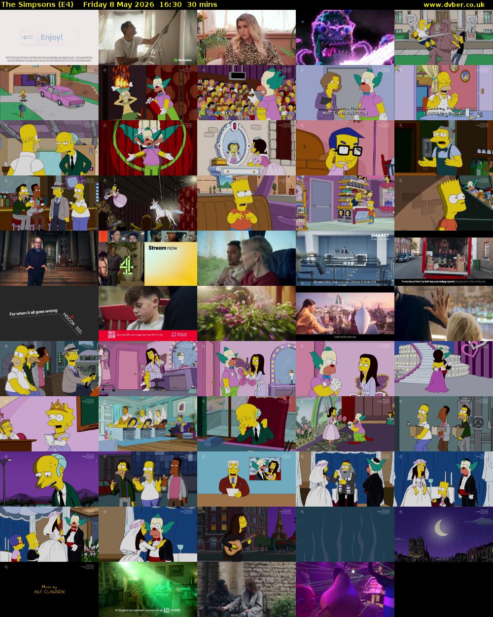 The Simpsons (E4) Friday 8 May 2026 16:30 - 17:00