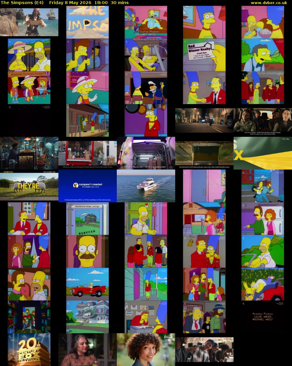 The Simpsons (E4) Friday 8 May 2026 18:00 - 18:30