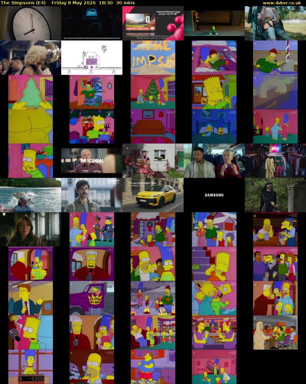 The Simpsons (E4) Friday 8 May 2026 18:30 - 19:00