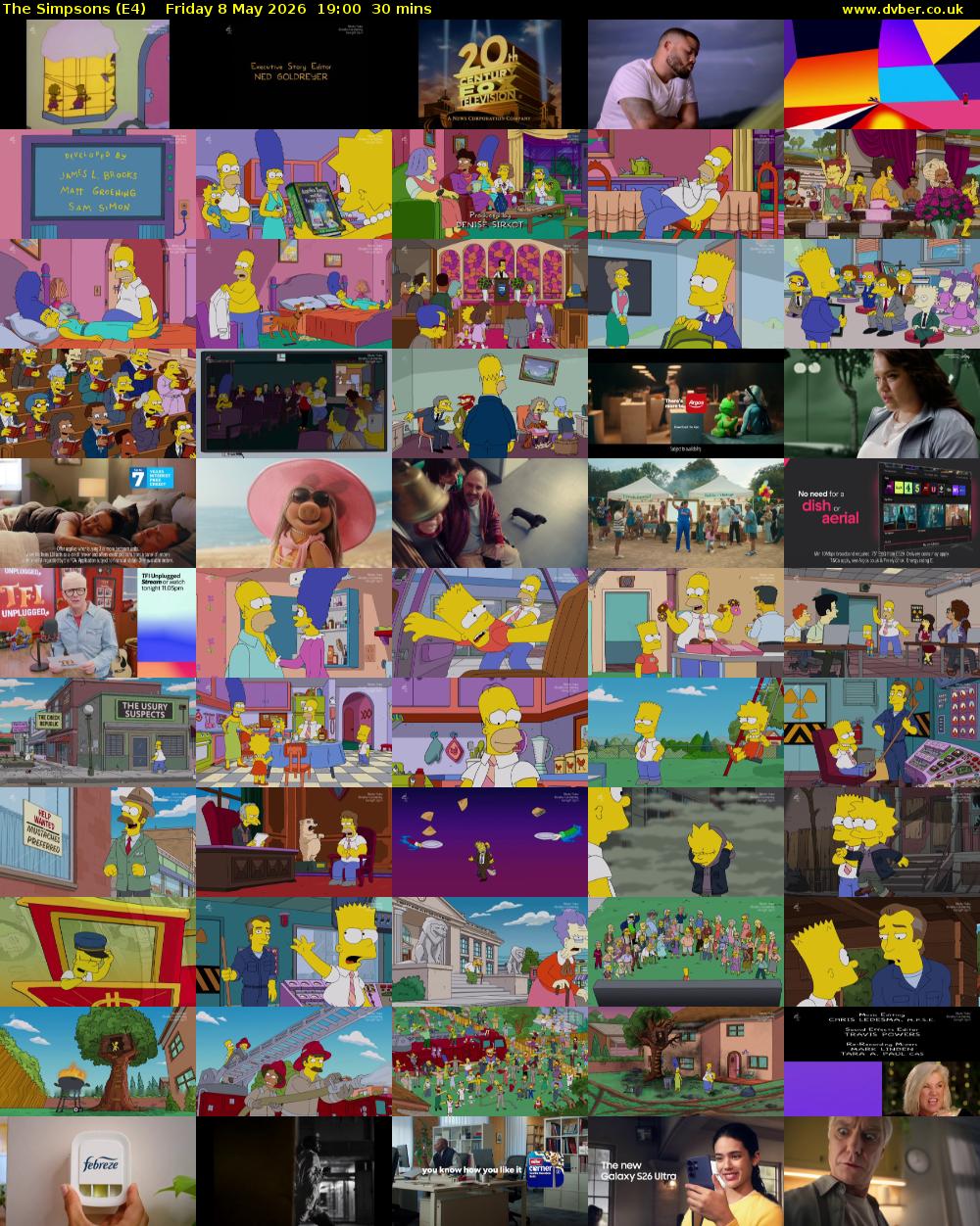 The Simpsons (E4) Friday 8 May 2026 19:00 - 19:30