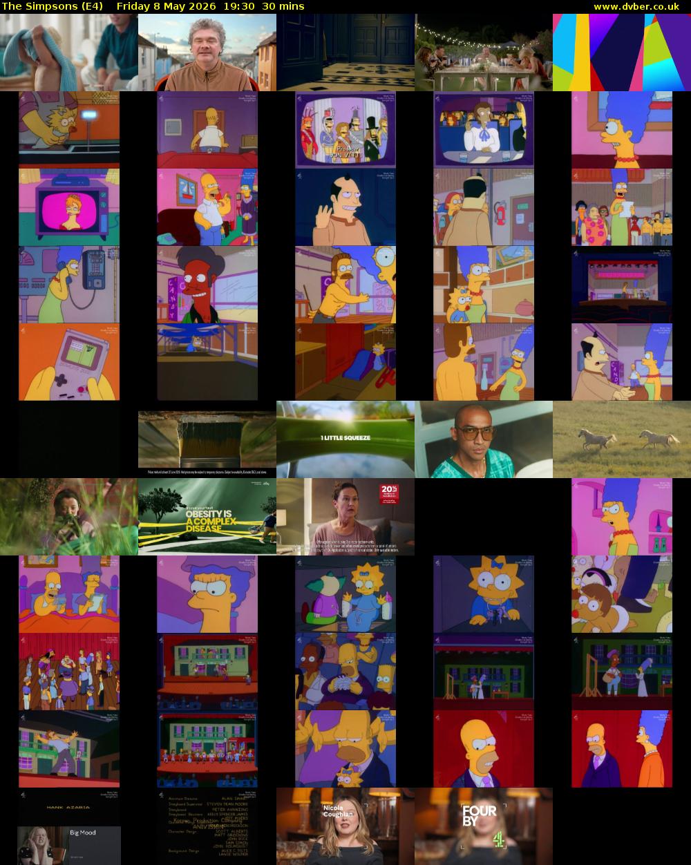 The Simpsons (E4) Friday 8 May 2026 19:30 - 20:00