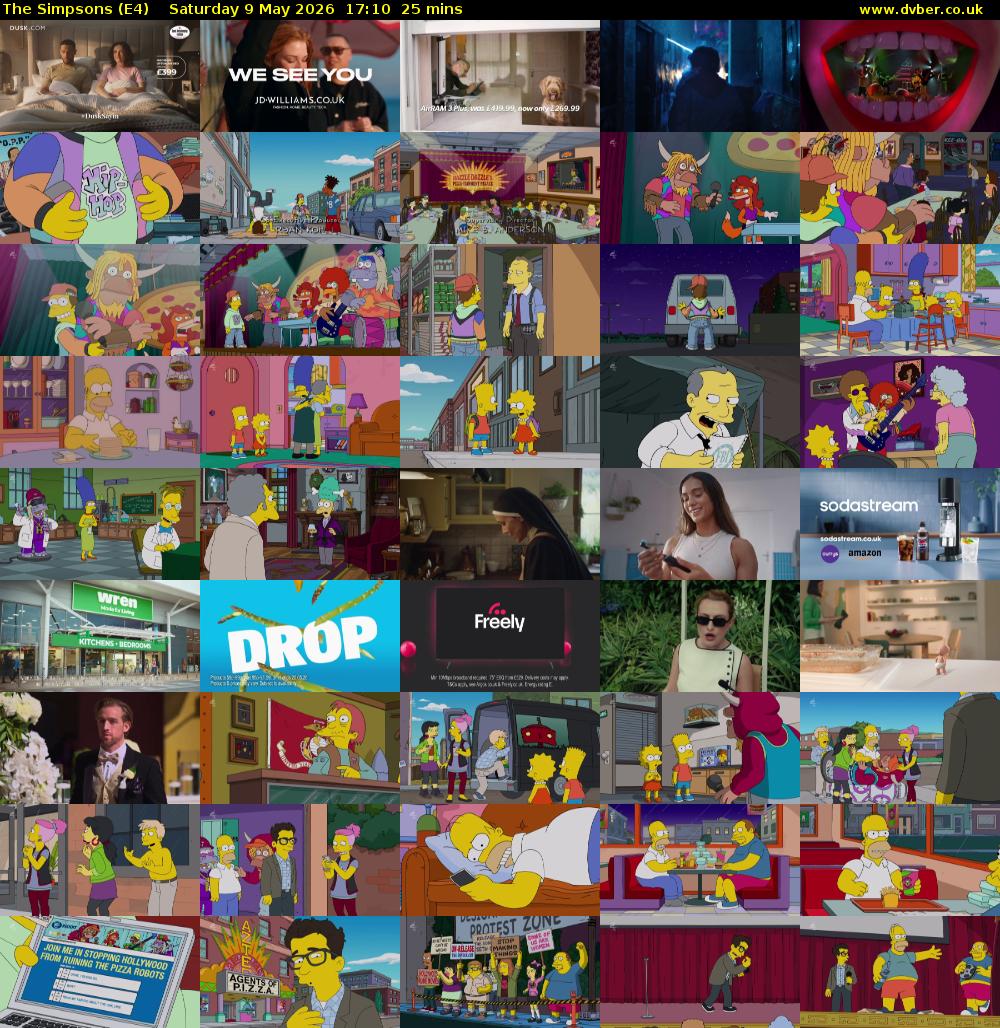 The Simpsons (E4) Saturday 9 May 2026 17:10 - 17:35