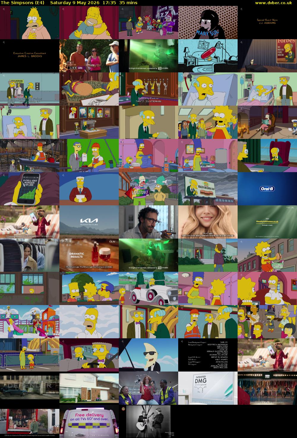 The Simpsons (E4) Saturday 9 May 2026 17:35 - 18:10