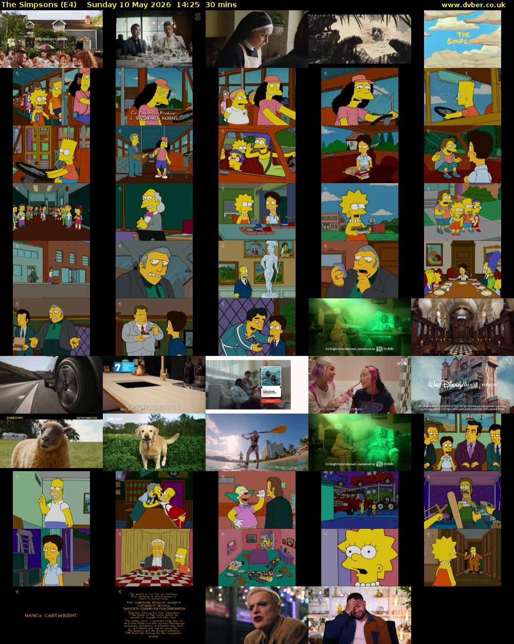 The Simpsons (E4) Sunday 10 May 2026 14:25 - 14:55