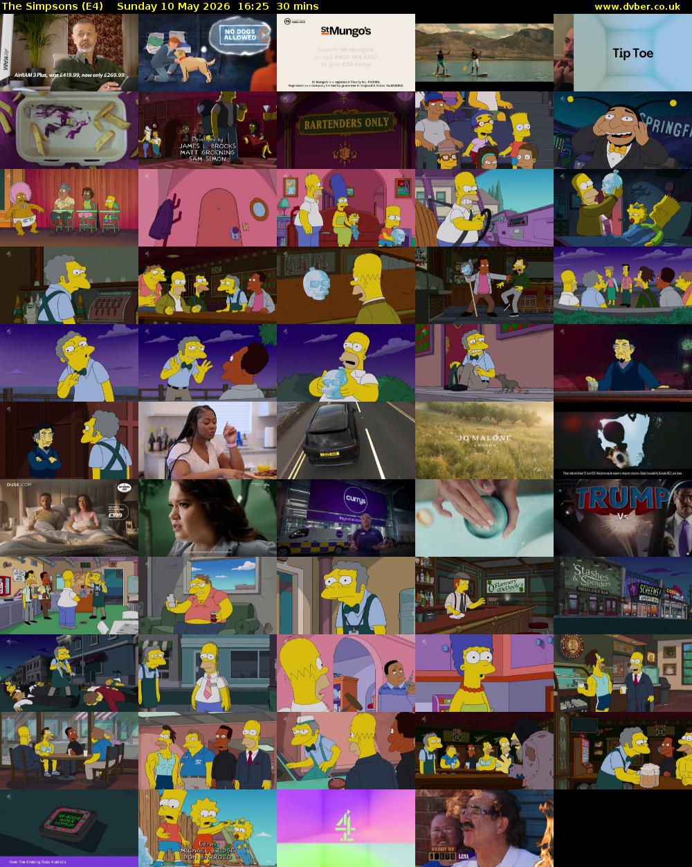 The Simpsons (E4) Sunday 10 May 2026 16:25 - 16:55