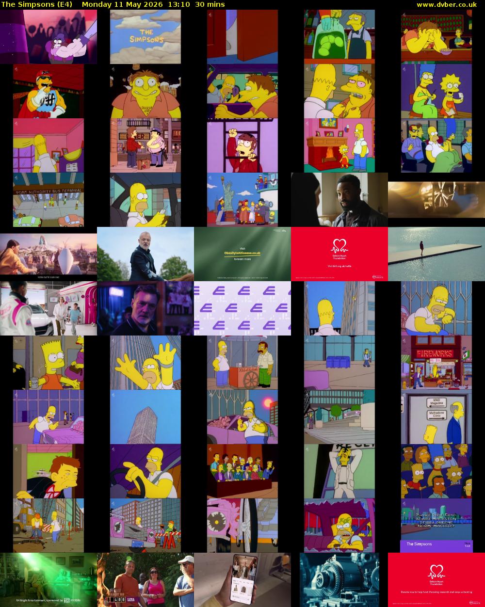 The Simpsons (E4) Monday 11 May 2026 13:10 - 13:40