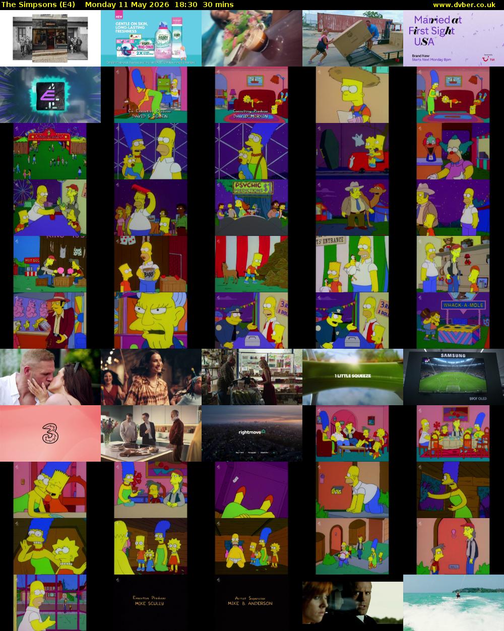 The Simpsons (E4) Monday 11 May 2026 18:30 - 19:00