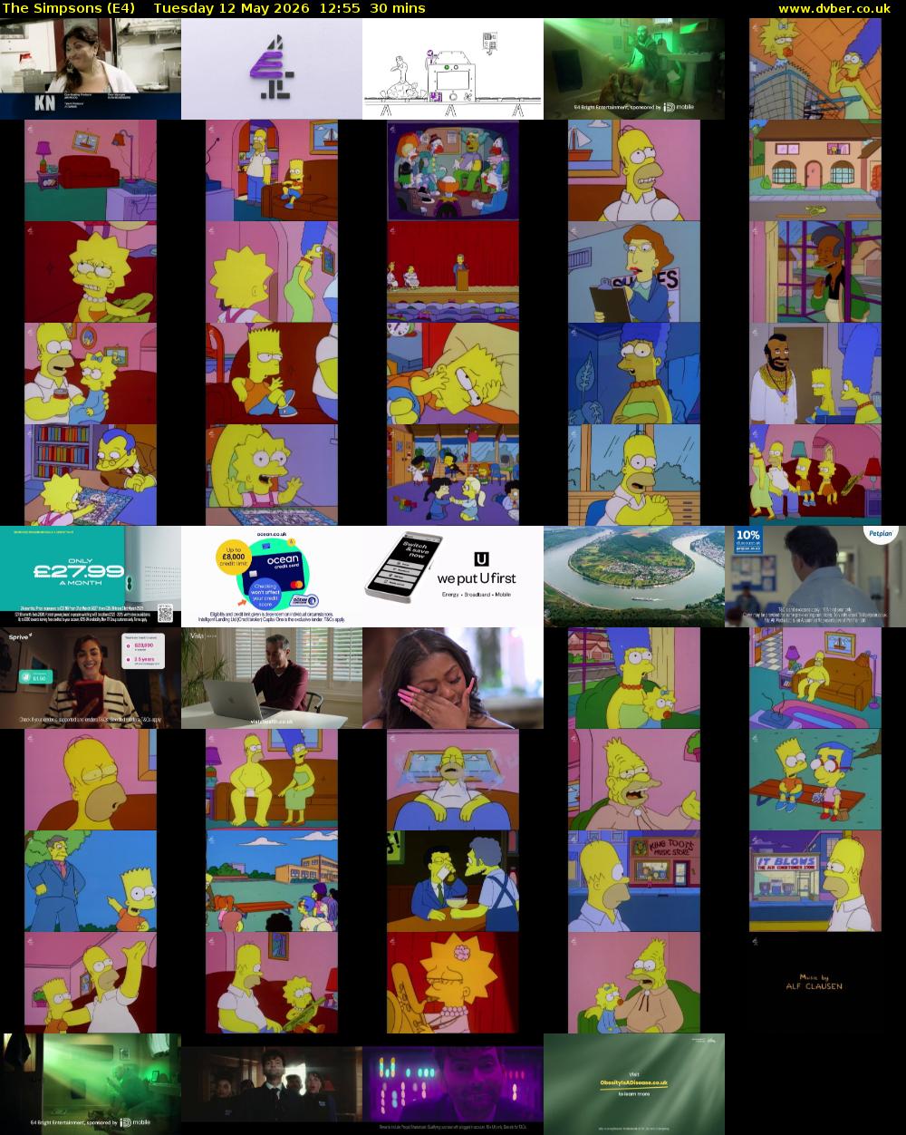 The Simpsons (E4) Tuesday 12 May 2026 12:55 - 13:25
