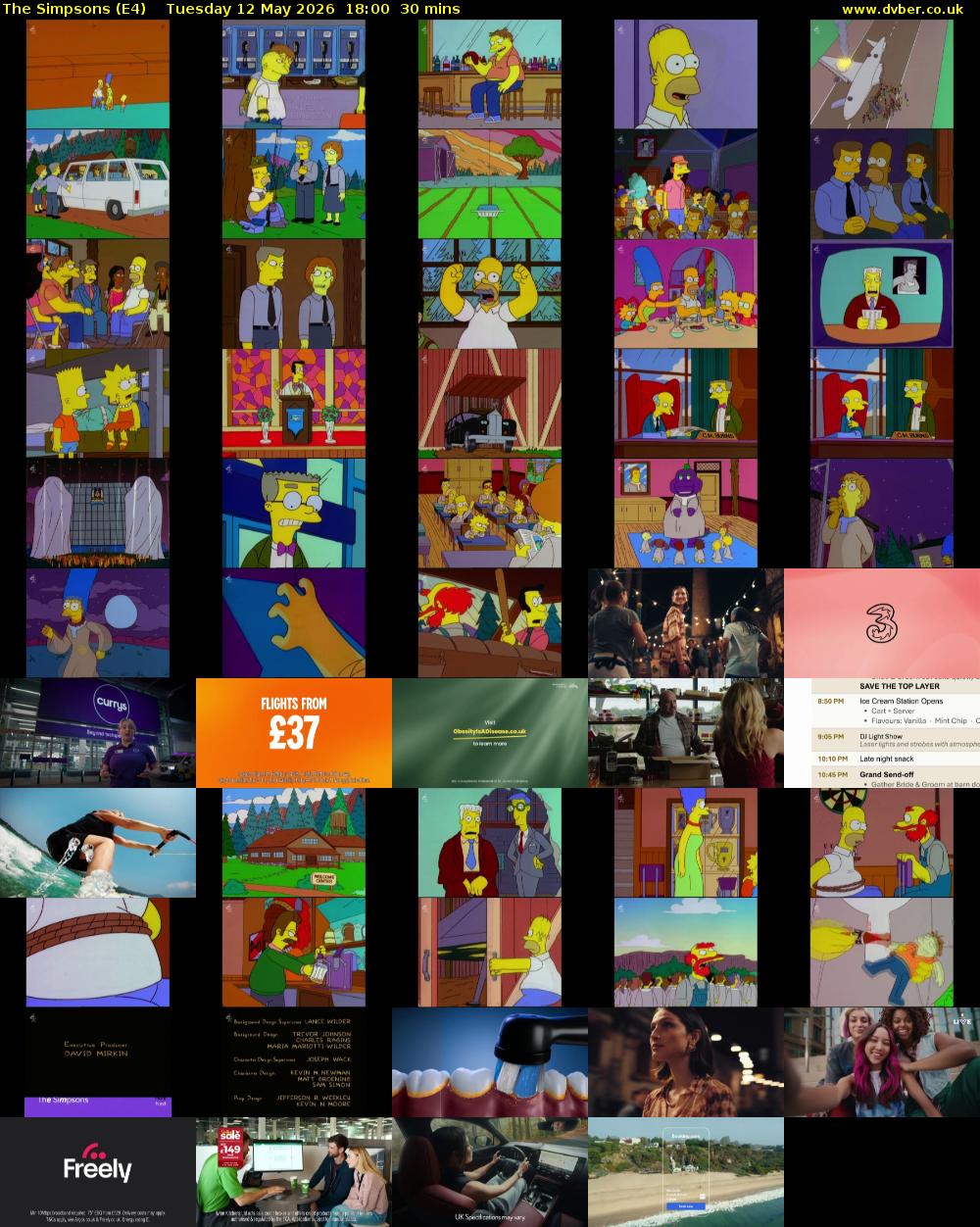 The Simpsons (E4) Tuesday 12 May 2026 18:00 - 18:30