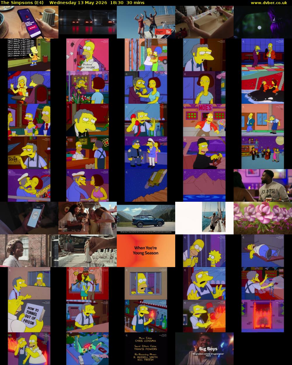 The Simpsons (E4) Wednesday 13 May 2026 18:30 - 19:00