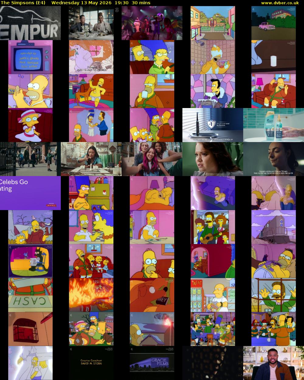 The Simpsons (E4) Wednesday 13 May 2026 19:30 - 20:00
