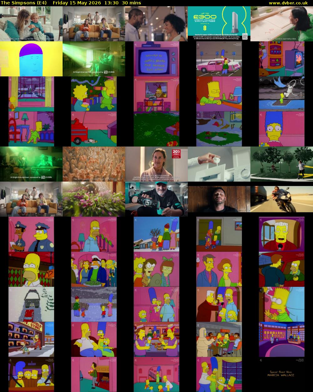 The Simpsons (E4) Friday 15 May 2026 13:30 - 14:00
