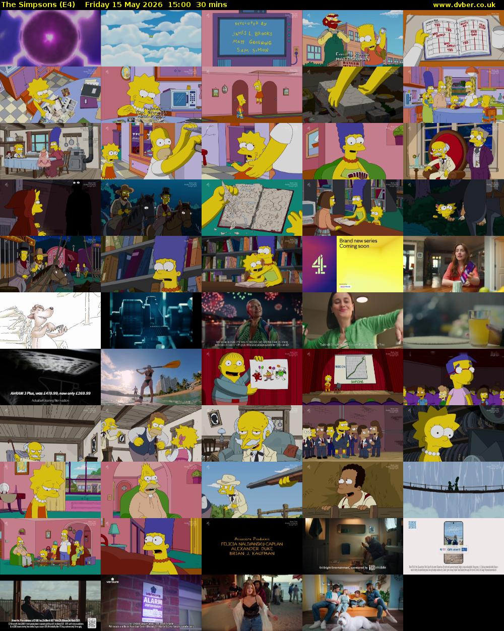 The Simpsons (E4) Friday 15 May 2026 15:00 - 15:30