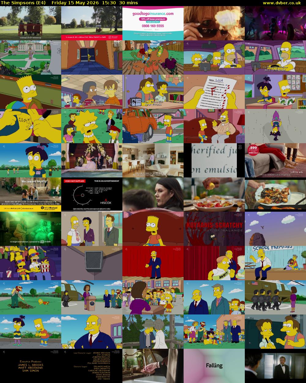 The Simpsons (E4) Friday 15 May 2026 15:30 - 16:00