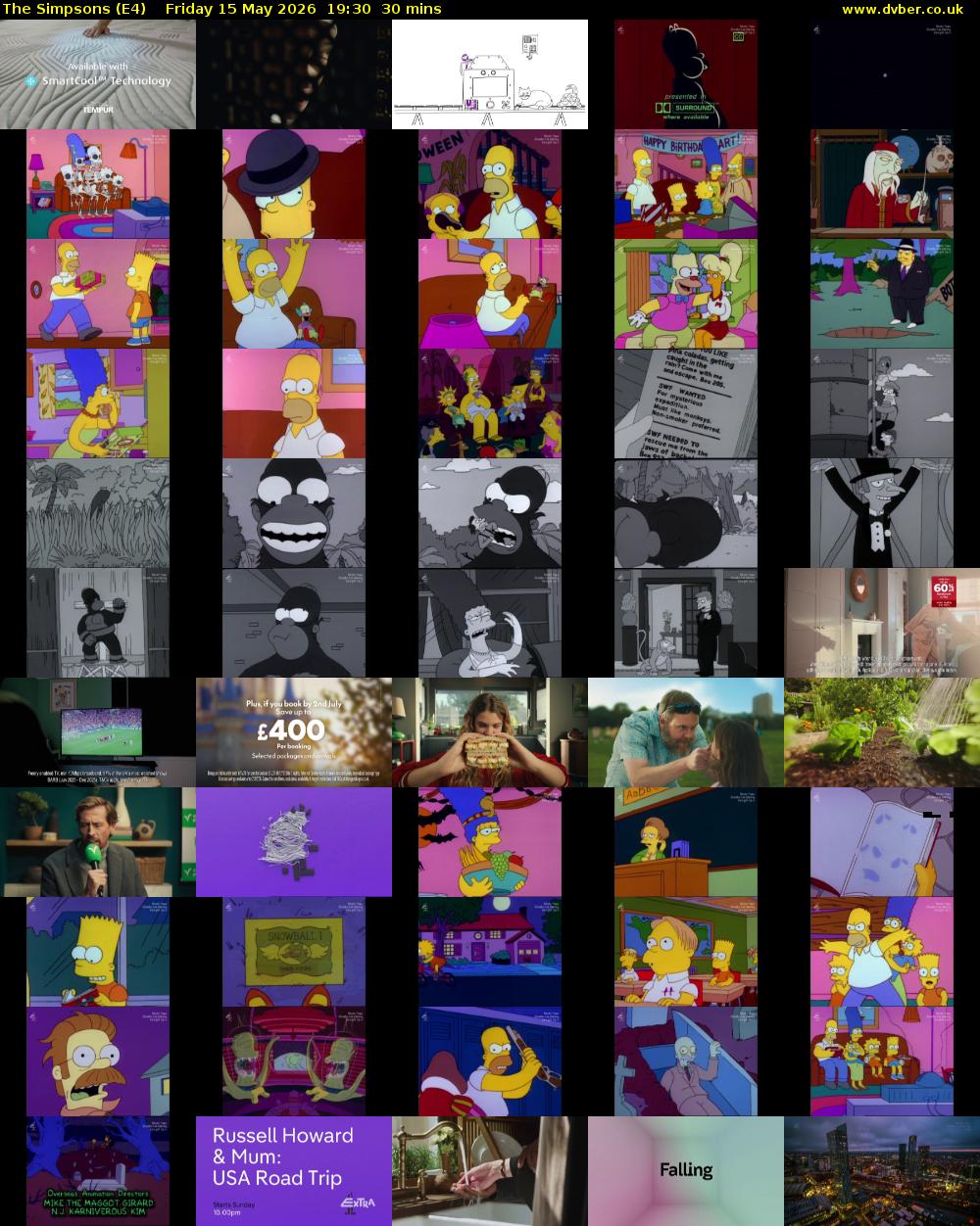 The Simpsons (E4) Friday 15 May 2026 19:30 - 20:00