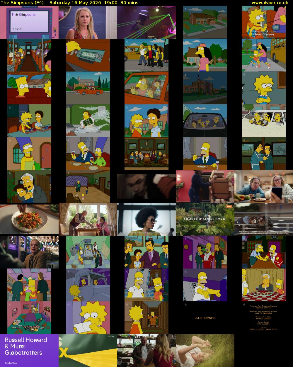 The Simpsons (E4) Saturday 16 May 2026 19:00 - 19:30