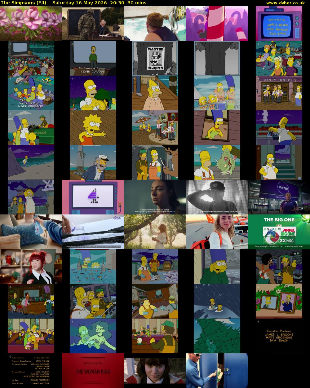 The Simpsons (E4) Saturday 16 May 2026 20:30 - 21:00