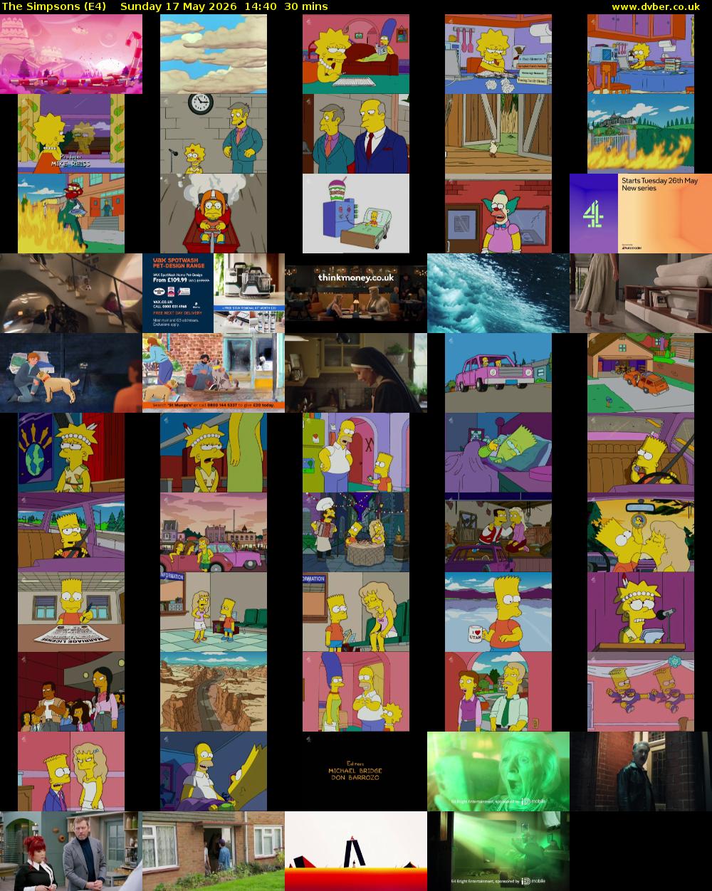 The Simpsons (E4) Sunday 17 May 2026 14:40 - 15:10