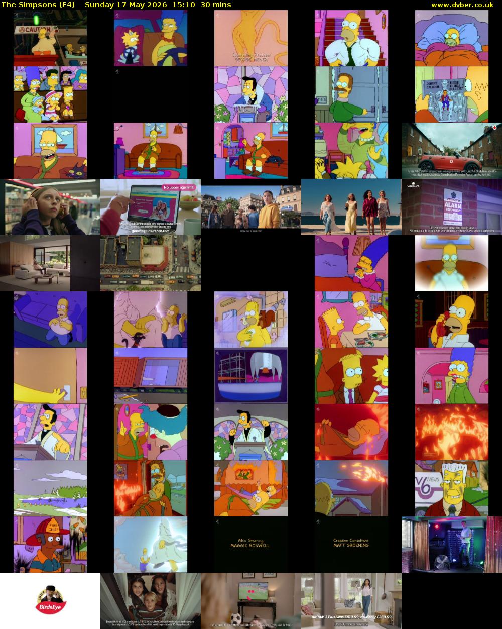 The Simpsons (E4) Sunday 17 May 2026 15:10 - 15:40