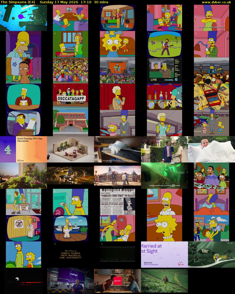 The Simpsons (E4) Sunday 17 May 2026 17:10 - 17:40