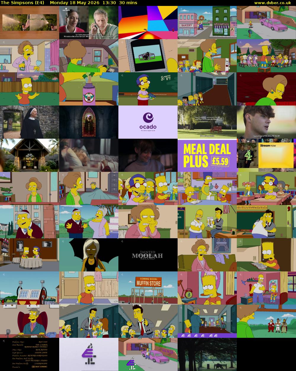 The Simpsons (E4) Monday 18 May 2026 13:30 - 14:00
