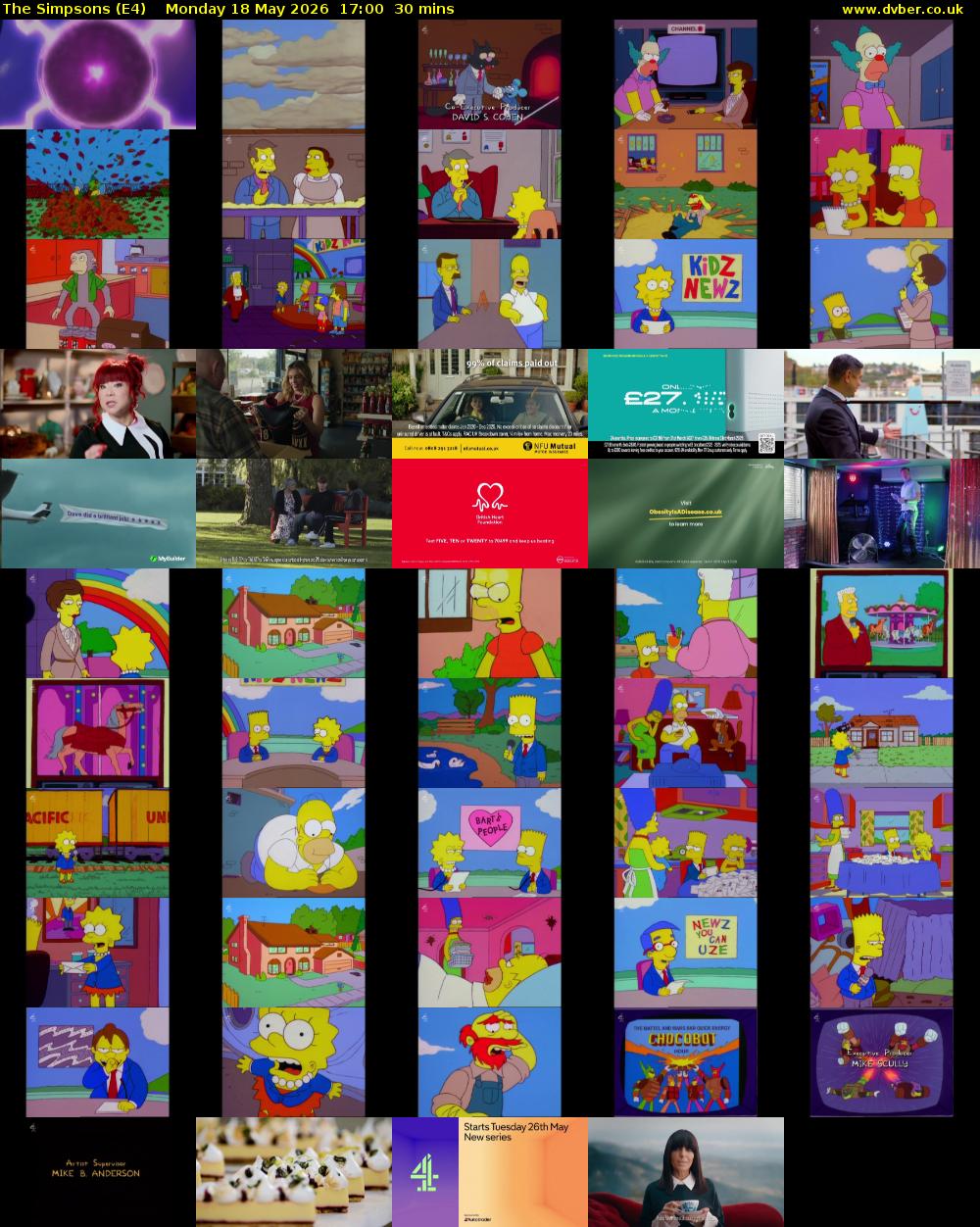 The Simpsons (E4) Monday 18 May 2026 17:00 - 17:30