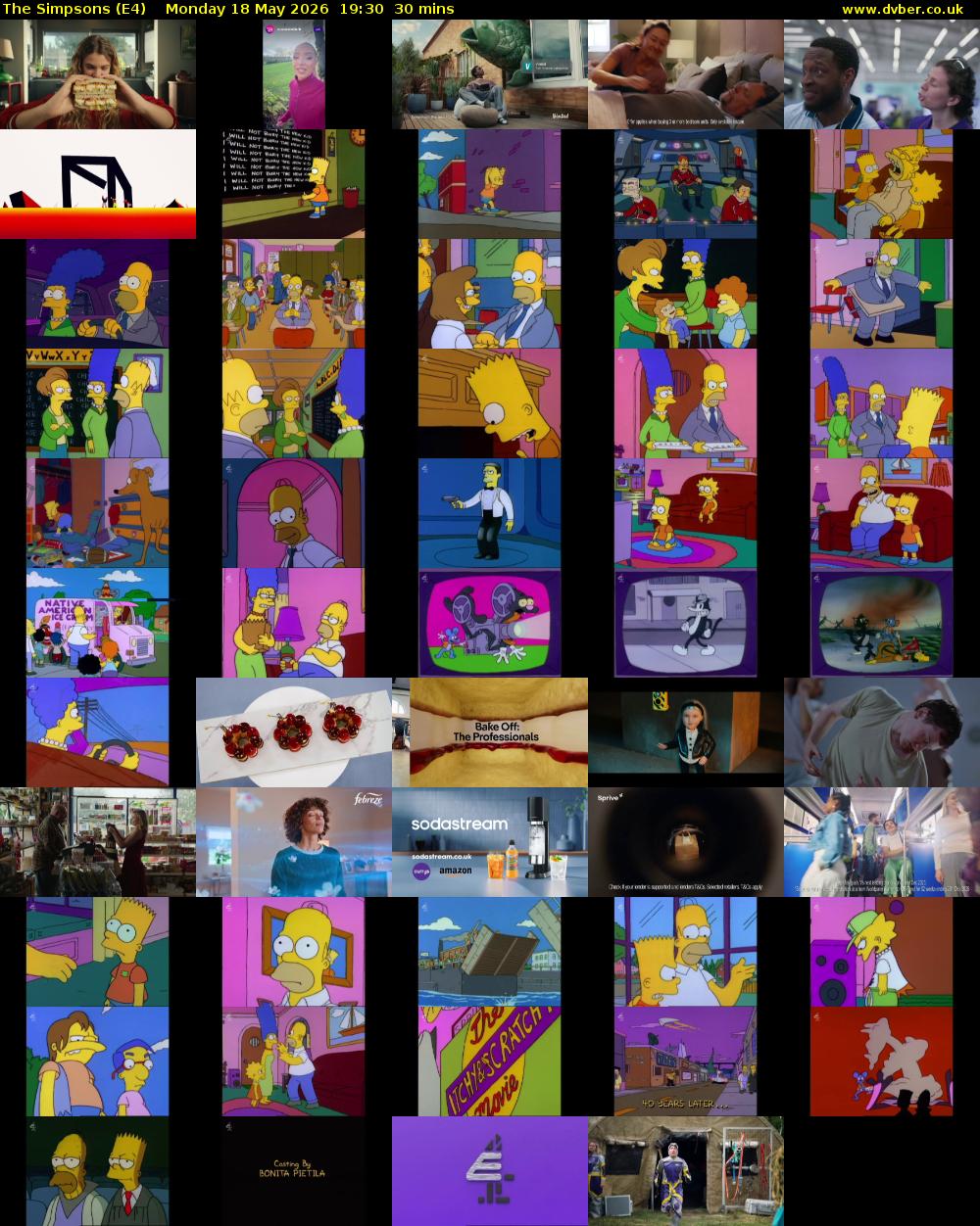 The Simpsons (E4) Monday 18 May 2026 19:30 - 20:00
