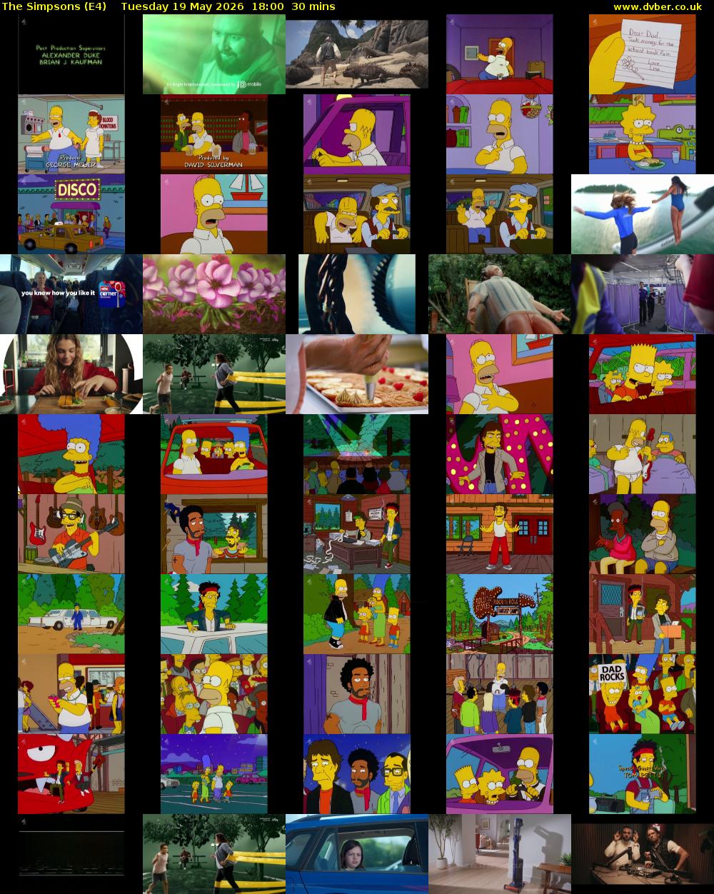 The Simpsons (E4) Tuesday 19 May 2026 18:00 - 18:30
