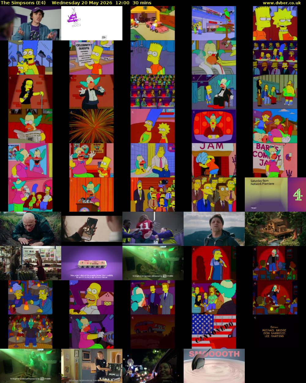 The Simpsons (E4) Wednesday 20 May 2026 12:00 - 12:30