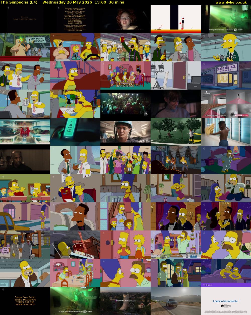 The Simpsons (E4) Wednesday 20 May 2026 13:00 - 13:30